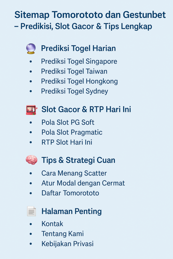 struktur sitemap prediksi togel dan slot gacor