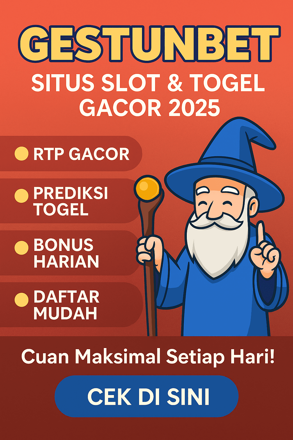 Ilustrasi kartun berwarna cerah bertema prediksi togel dan slot gacor, menampilkan karakter lucu ala Mbah Gotel dengan elemen angka hoki dan ikon slot.
